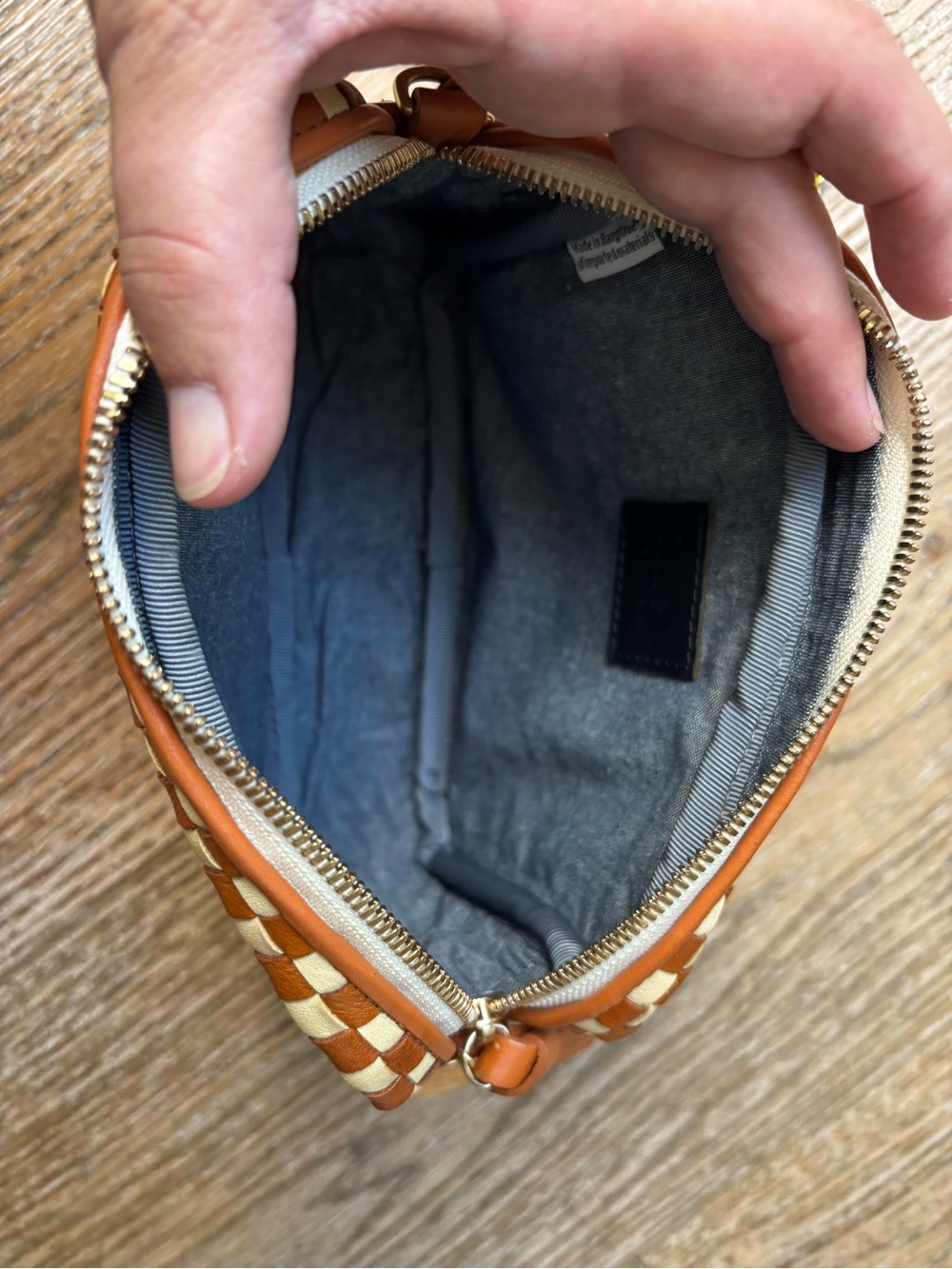 Clare V. Midi Sac in the gorgeous Natural & Cream Woven Checker leather - Picture 7 of 7